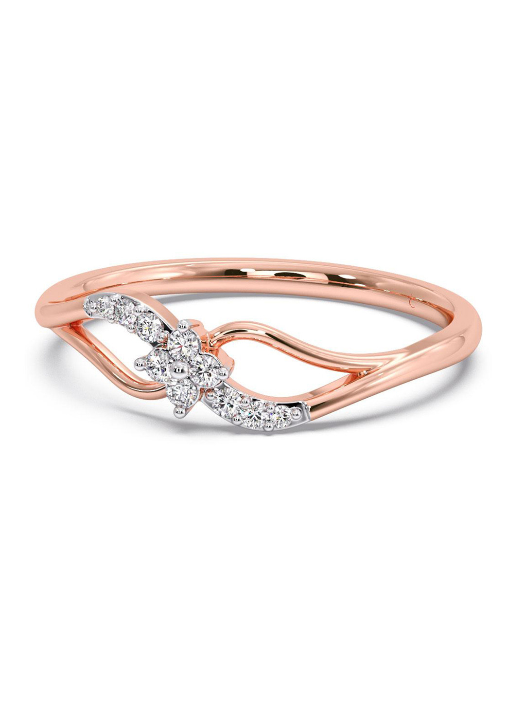 

CANDERE A KALYAN JEWELLERS COMPANY 14KT Rose Gold Diamond Finger Ring