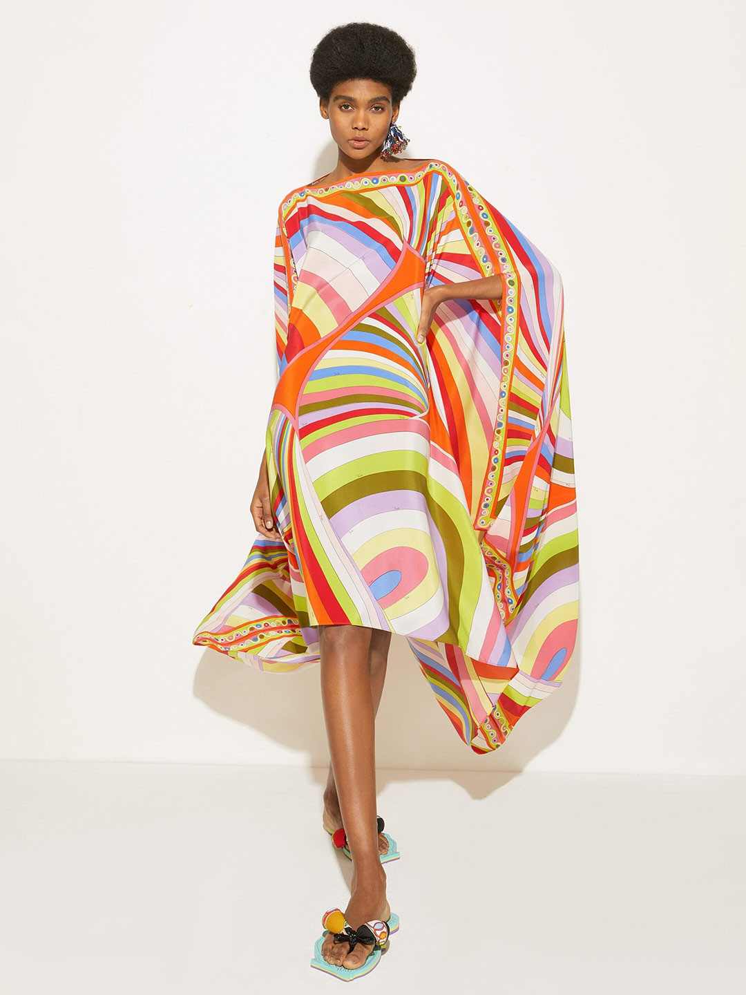 

Navvi Geometrci Printed Jacquard Kaftan Dress, Orange