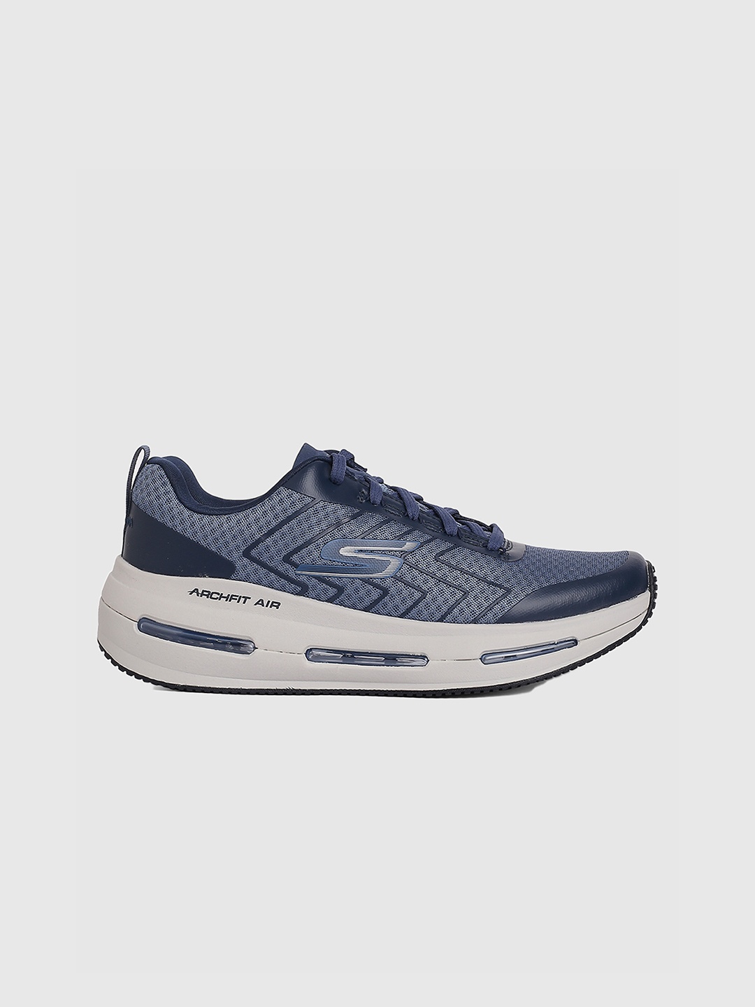

Skechers Men MAX CUSHIONING ARCH FIT AIR-E Running Sports Shoes, Navy blue