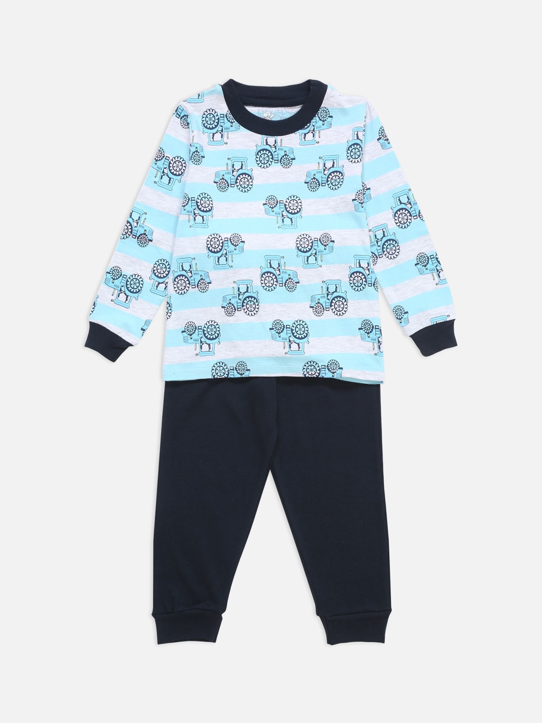 

Hippodrome Boys Tractor Car Printed Pure Cotton Night Suit, Navy blue