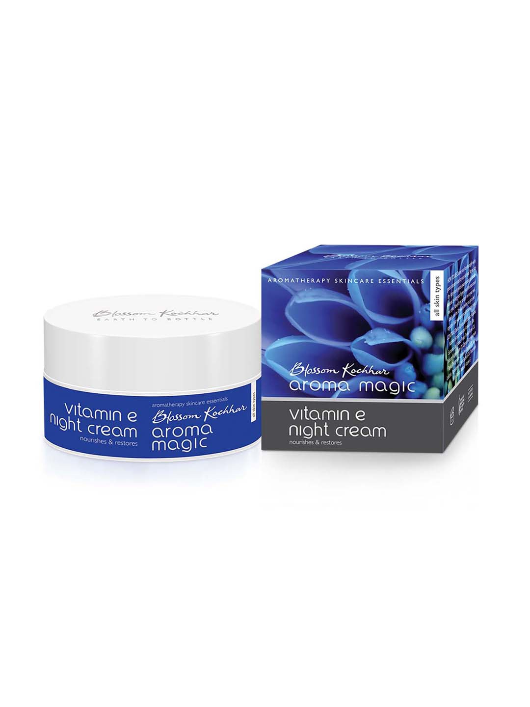 

Aroma Magic Blossom Kochhar Vitamin E Night Cream for Skin Nourishment - 50 g, Blue