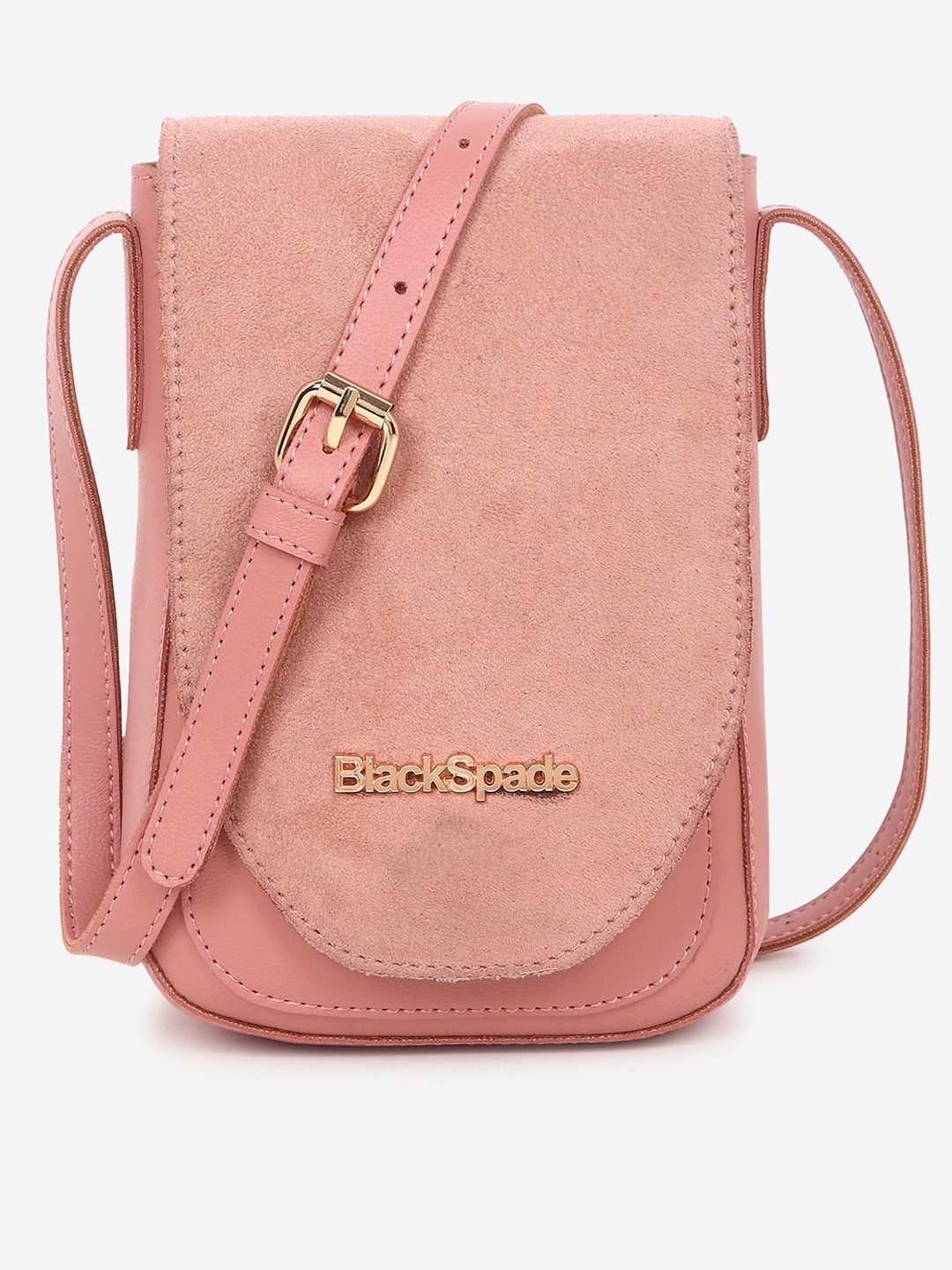 

Black Spade Structured Sling Bag, Peach