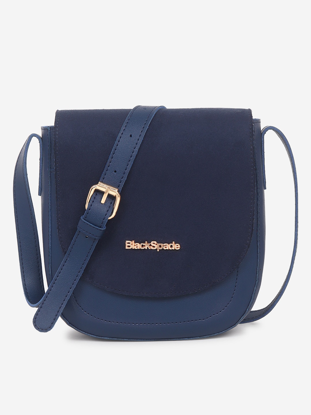 

Black Spade Structured Sling Bag, Navy blue