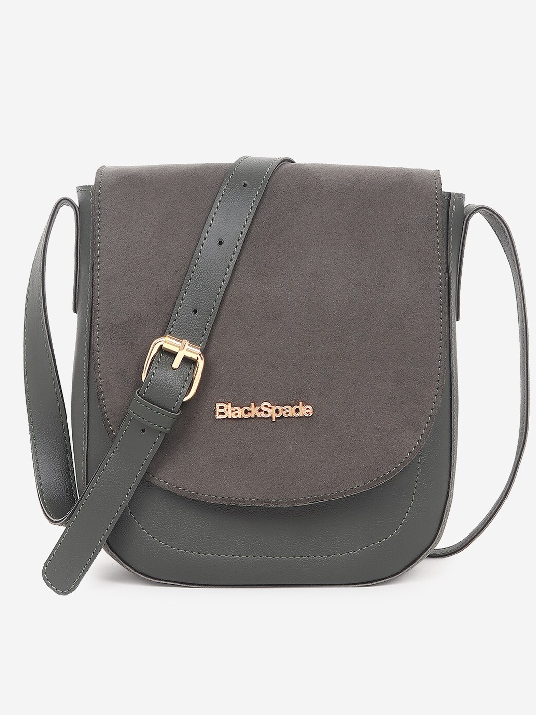 

Black Spade Structured Sling Bag, Green