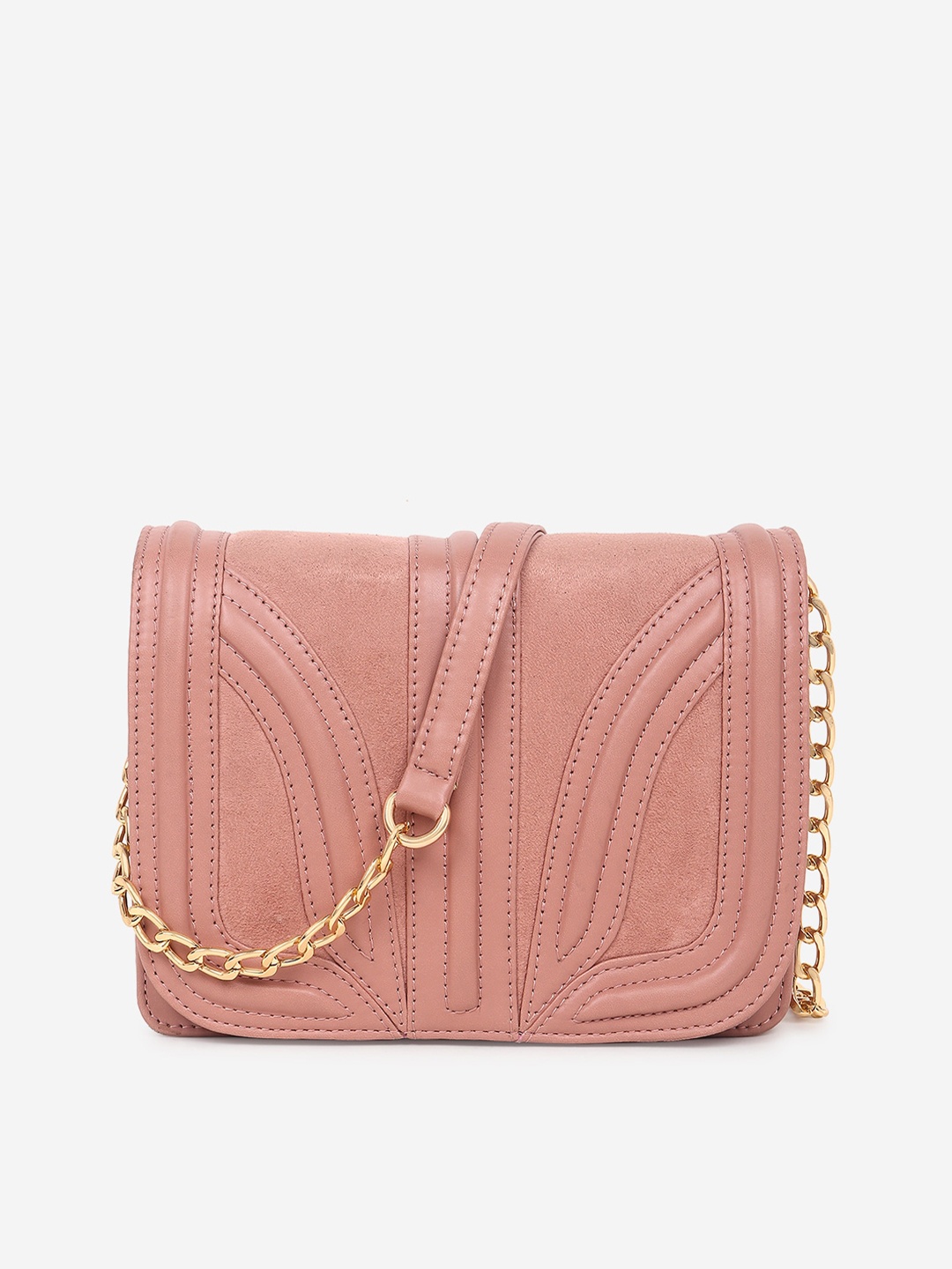 

Black Spade Textured Structured Sling Bag, Peach