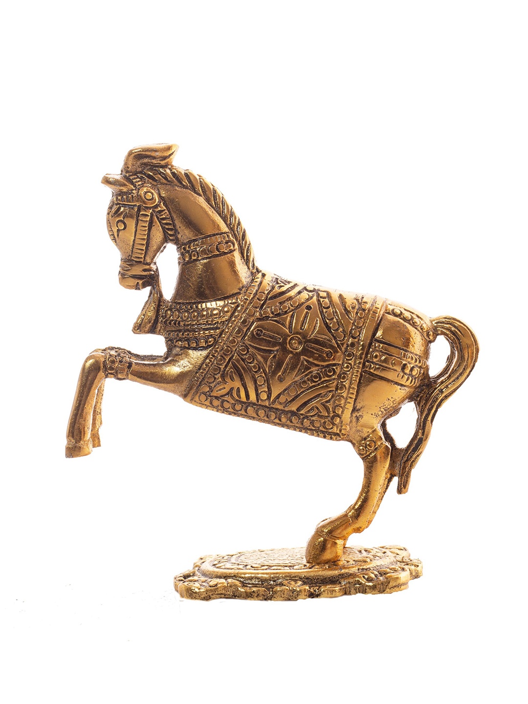 

Fashion Bizz Gold-Toned Metal Jumping Horse Showpiece