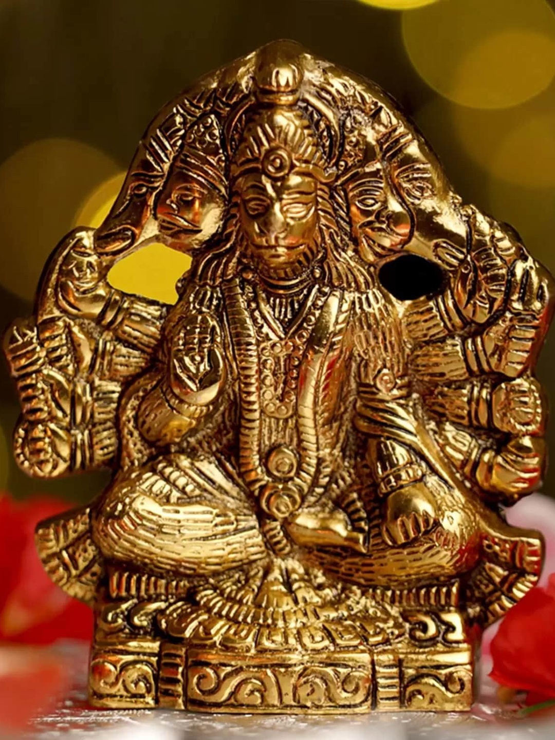 

Fashion Bizz Gold-Toned Panchmukhi Hanuman Idol Showpiece
