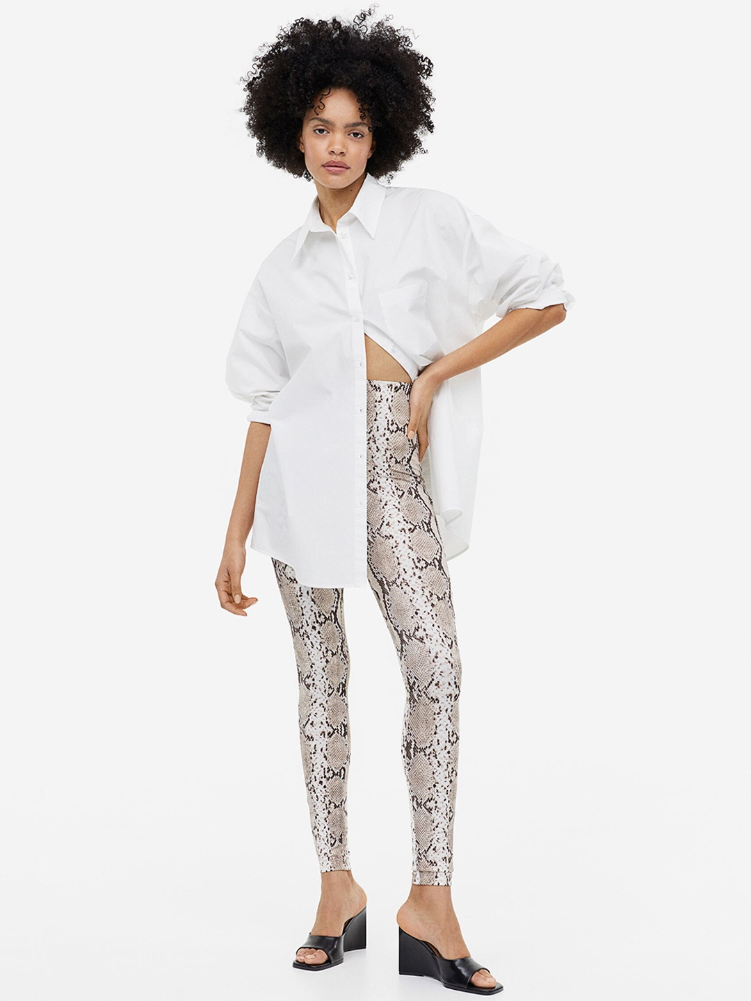 

H&M Women Jersey Leggings, Beige