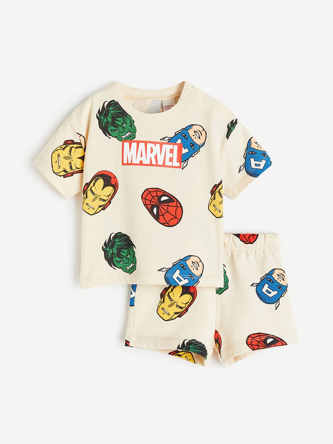 

H&M Boys Marvel 2-Piece Printed Set, Beige