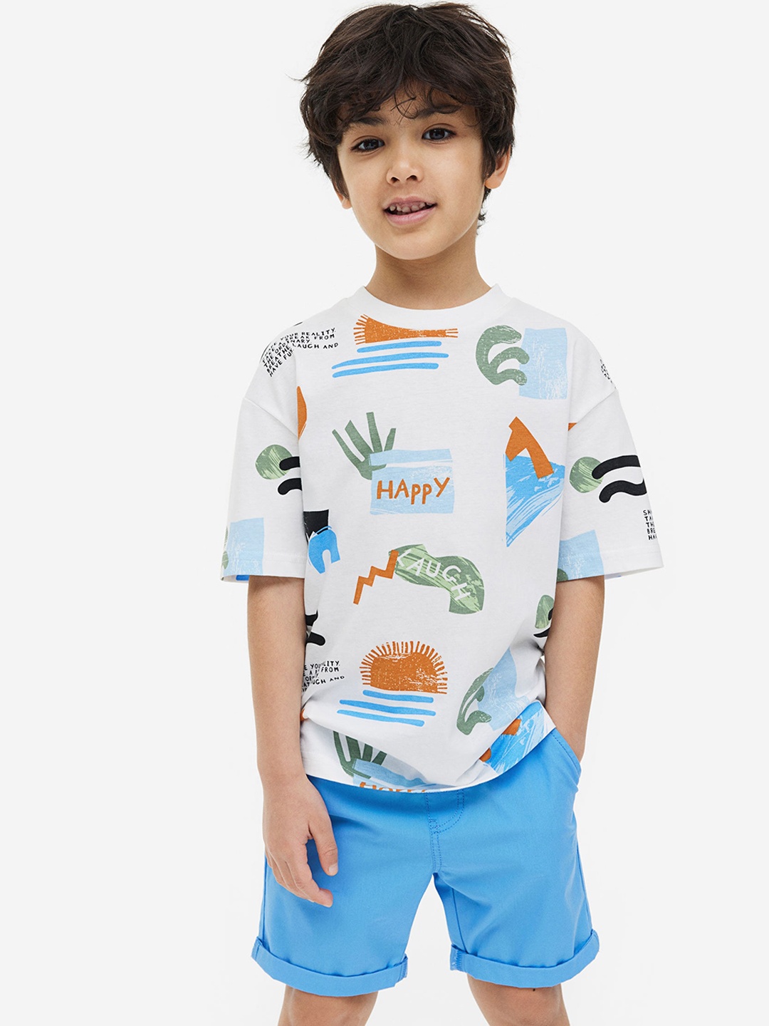 

H&M Boys Cotton Shorts, Turquoise blue