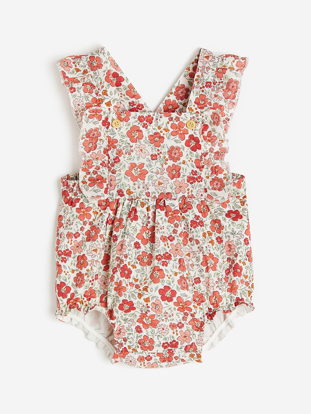 

H&M Girls Cotton Dungaree Shorts, White