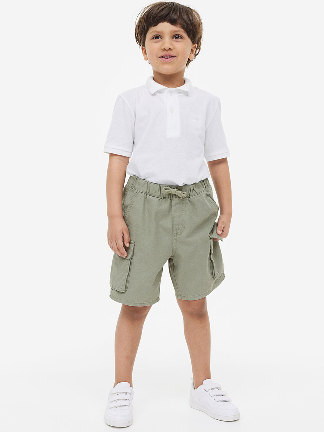 

H&M Boys Cotton Cargo Shorts, Olive