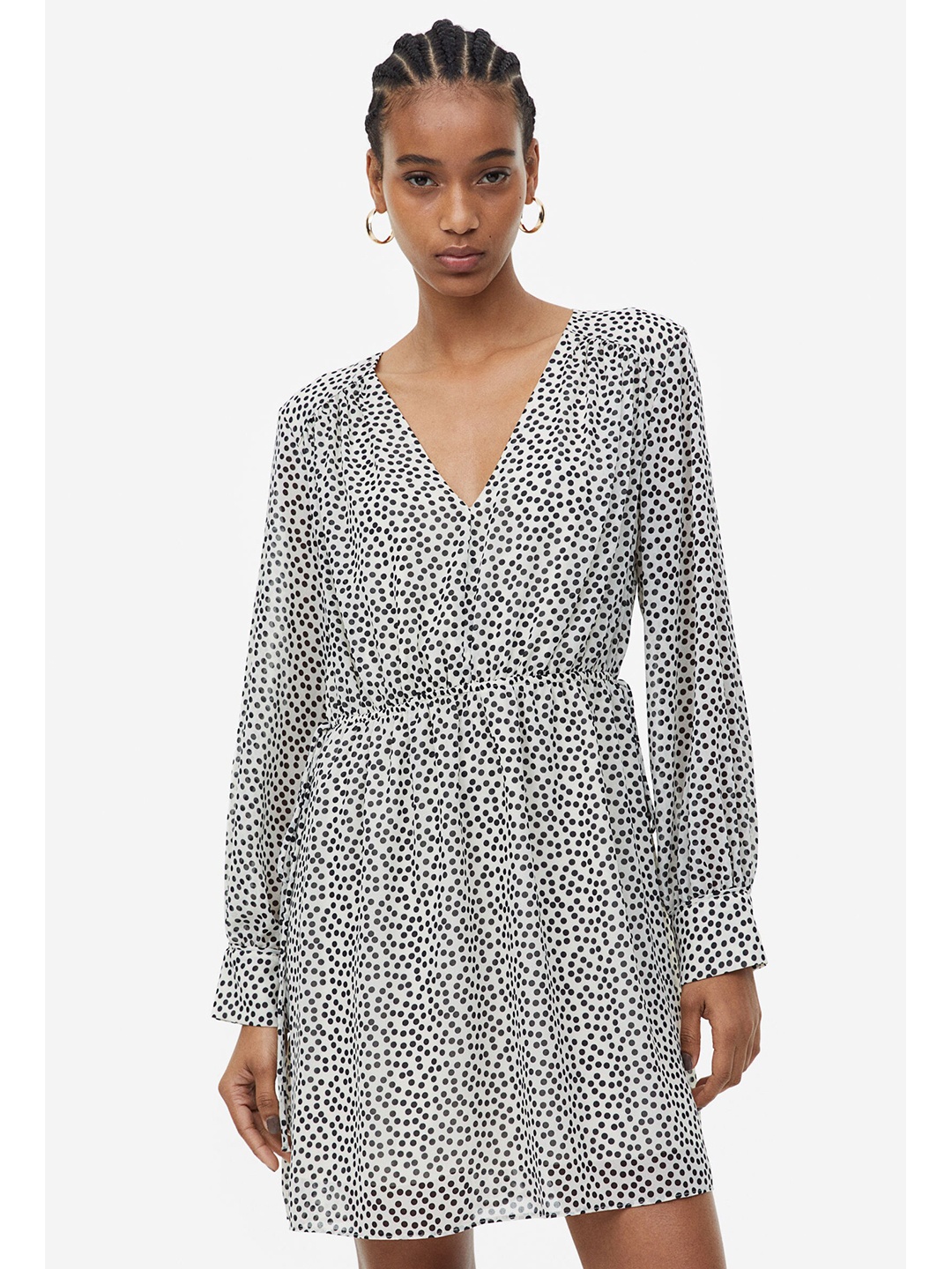 

H&M Drawstring-Detail Dress, White