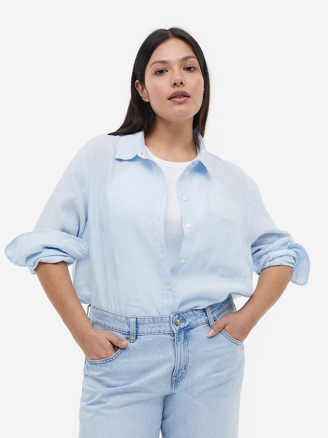 

H&M Linen Shirt, Blue