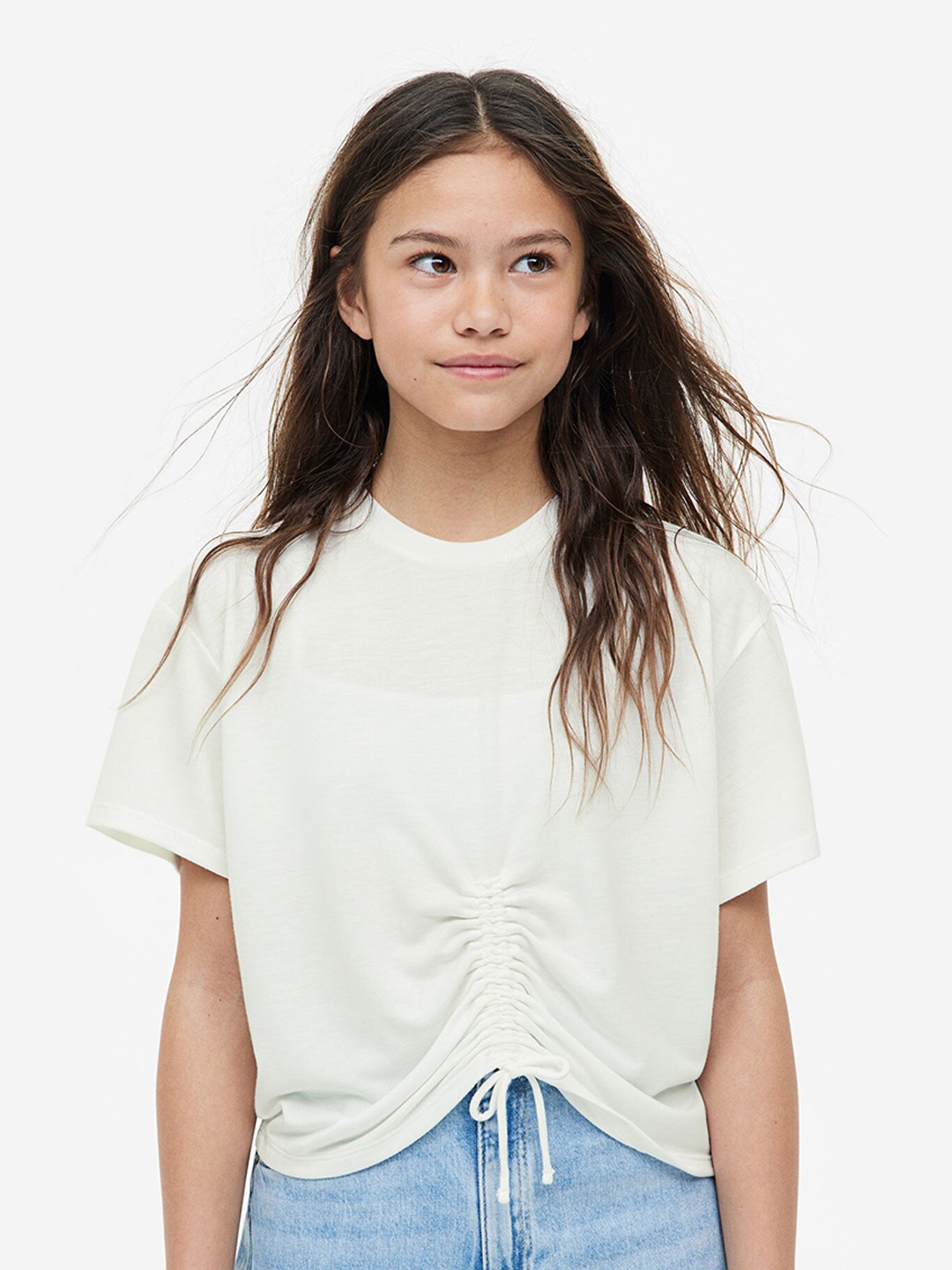 

H&M Girls Drawstring T-shirt, White