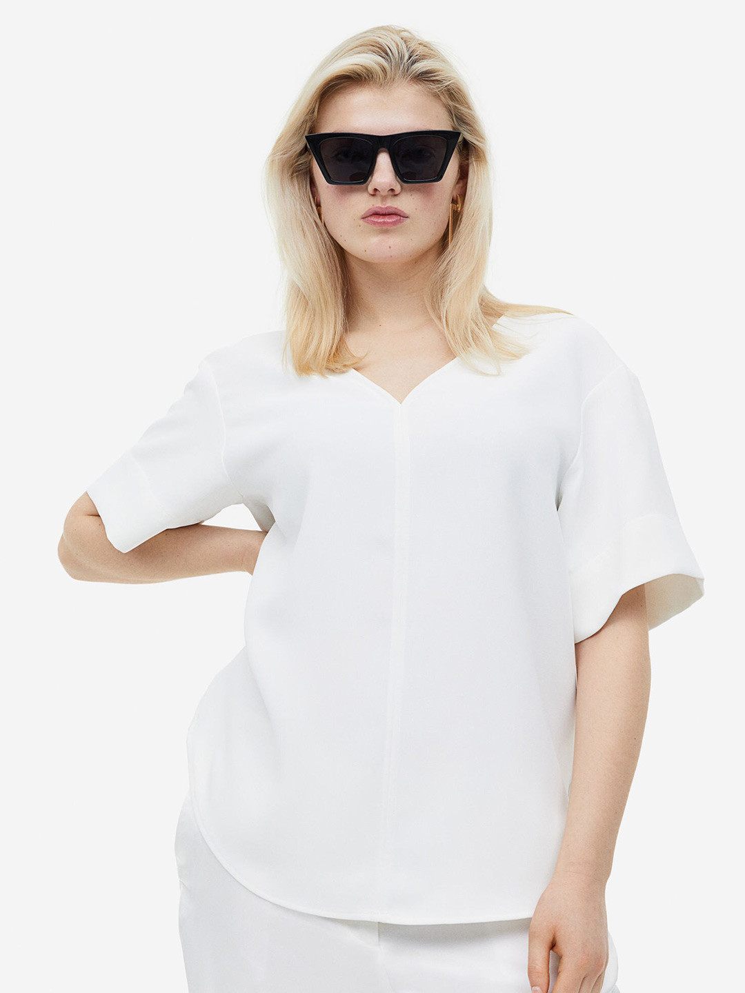 

H&M V-Neck Top, White