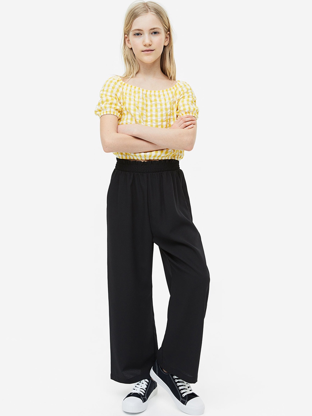 

H&M Girls Wide Trousers, Black