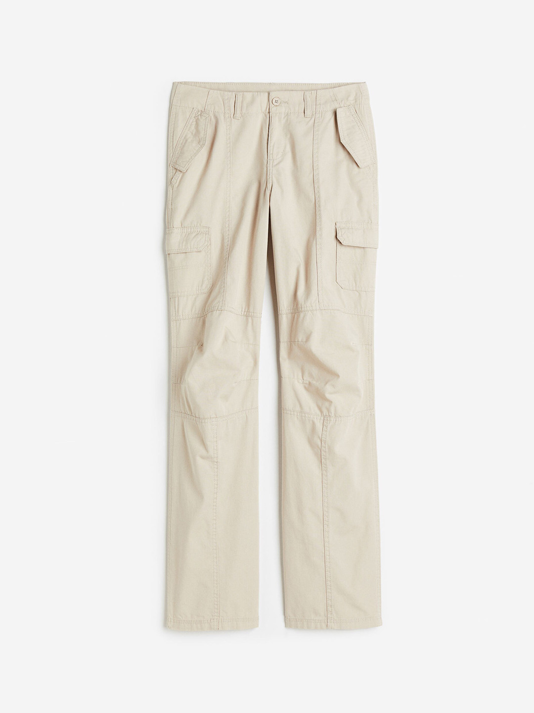 

H&M Women Low-Waisted Cargo Trousers, Beige