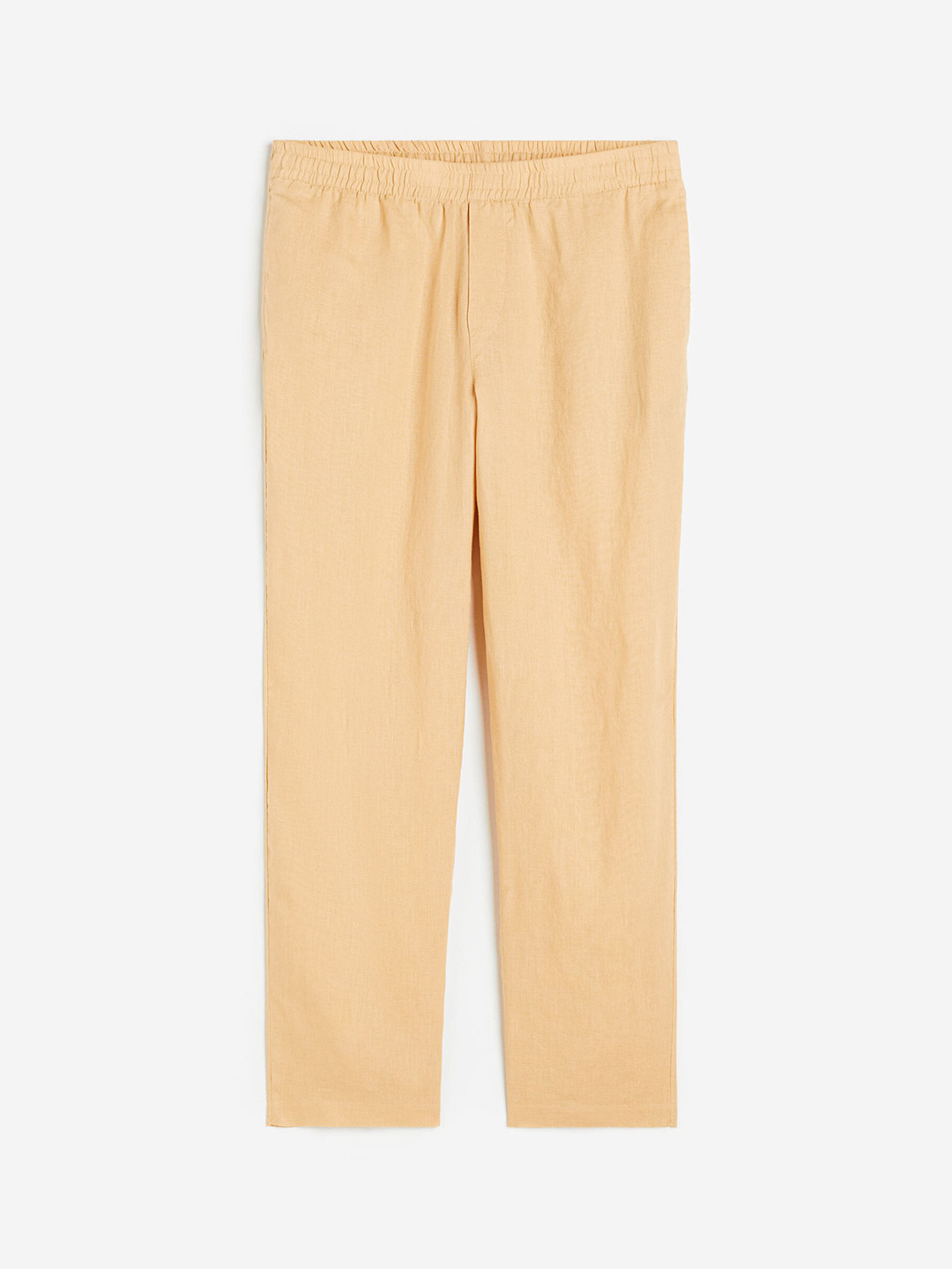 

H&M Women Regular Fit Linen Trousers, Yellow
