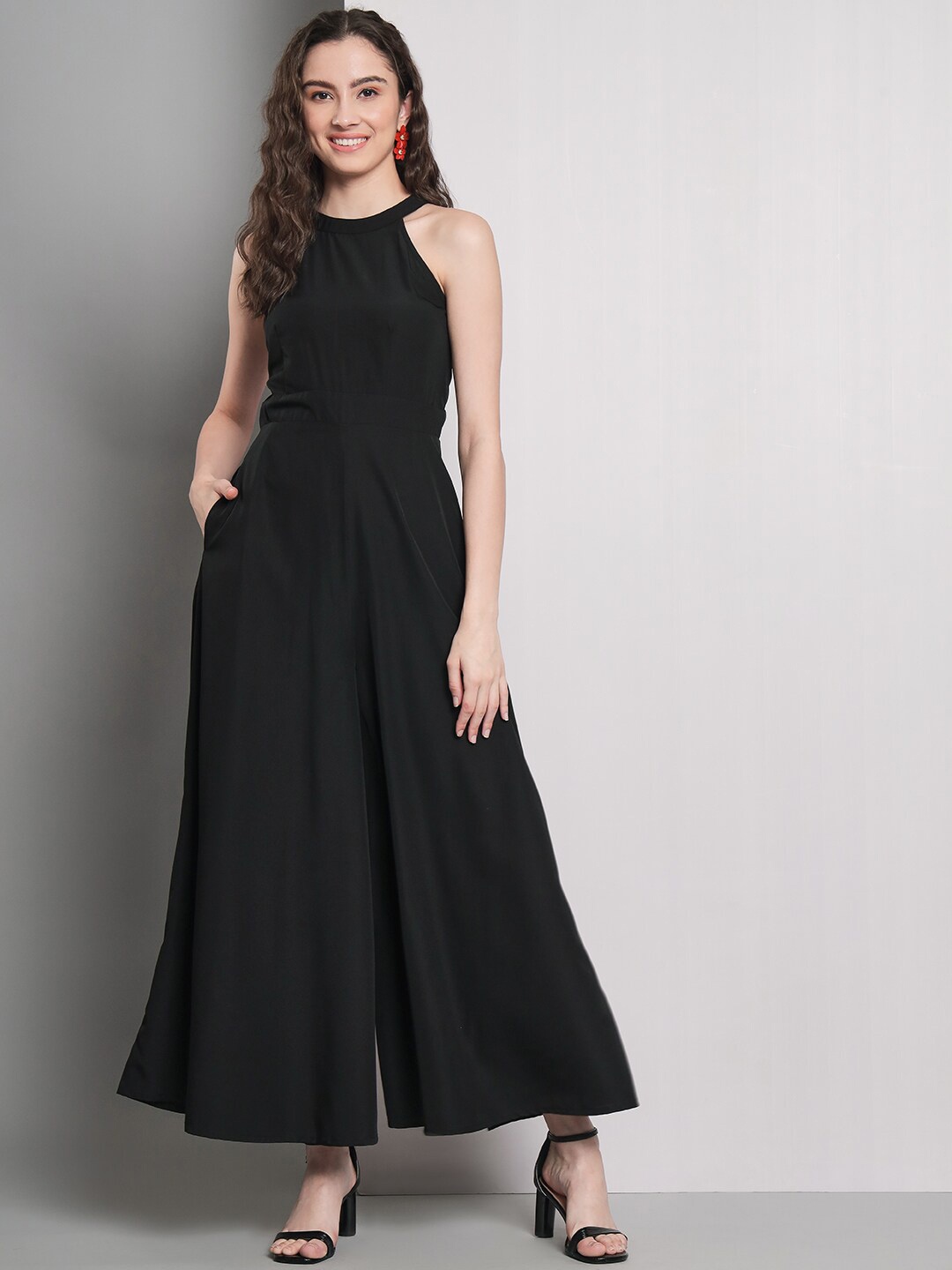 

emeros Halter Neck Basic Jumpsuit, Black