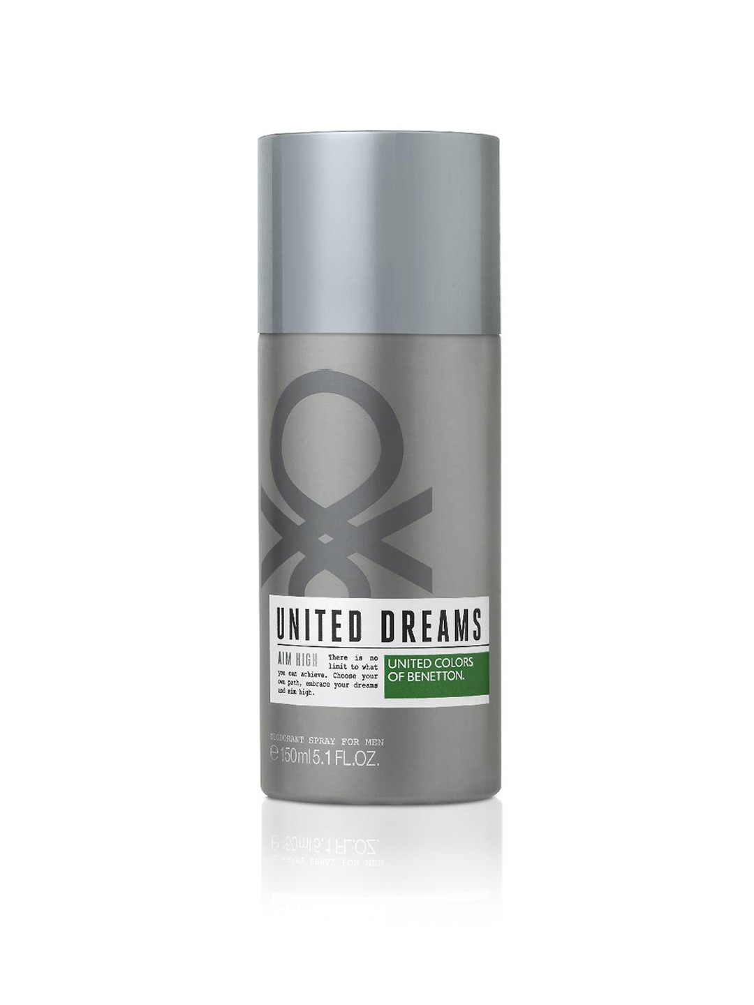 

United Colors of Benetton Men United Dreams Aim High Deodorant 150 ml, Grey