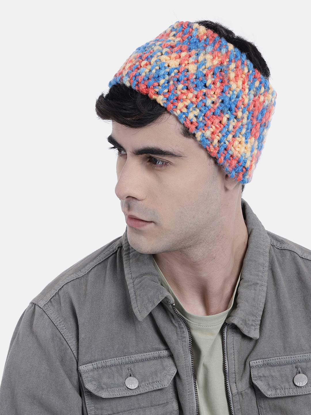 

Magic Needles Men Knitted Chill Wrap Thick Headband, Orange