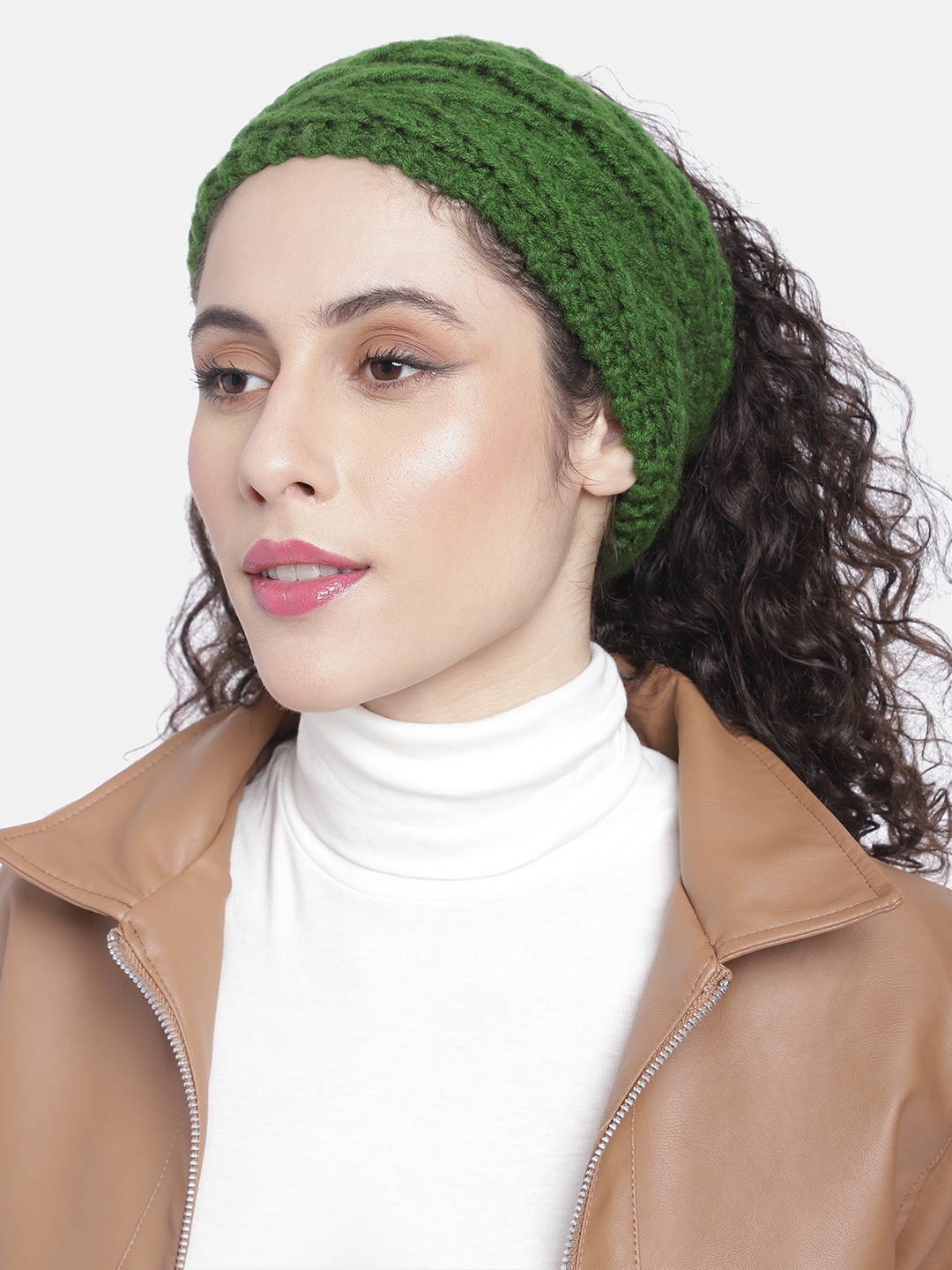 

Magic Needles Women Knitted Chiil Wrap Headband, Green