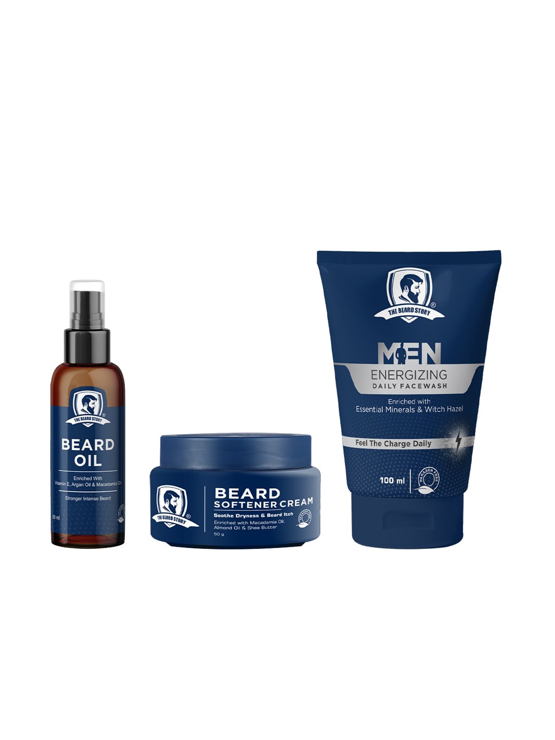 

THE BEARD STORY Set Of 3 Beard Care Pack, Blue