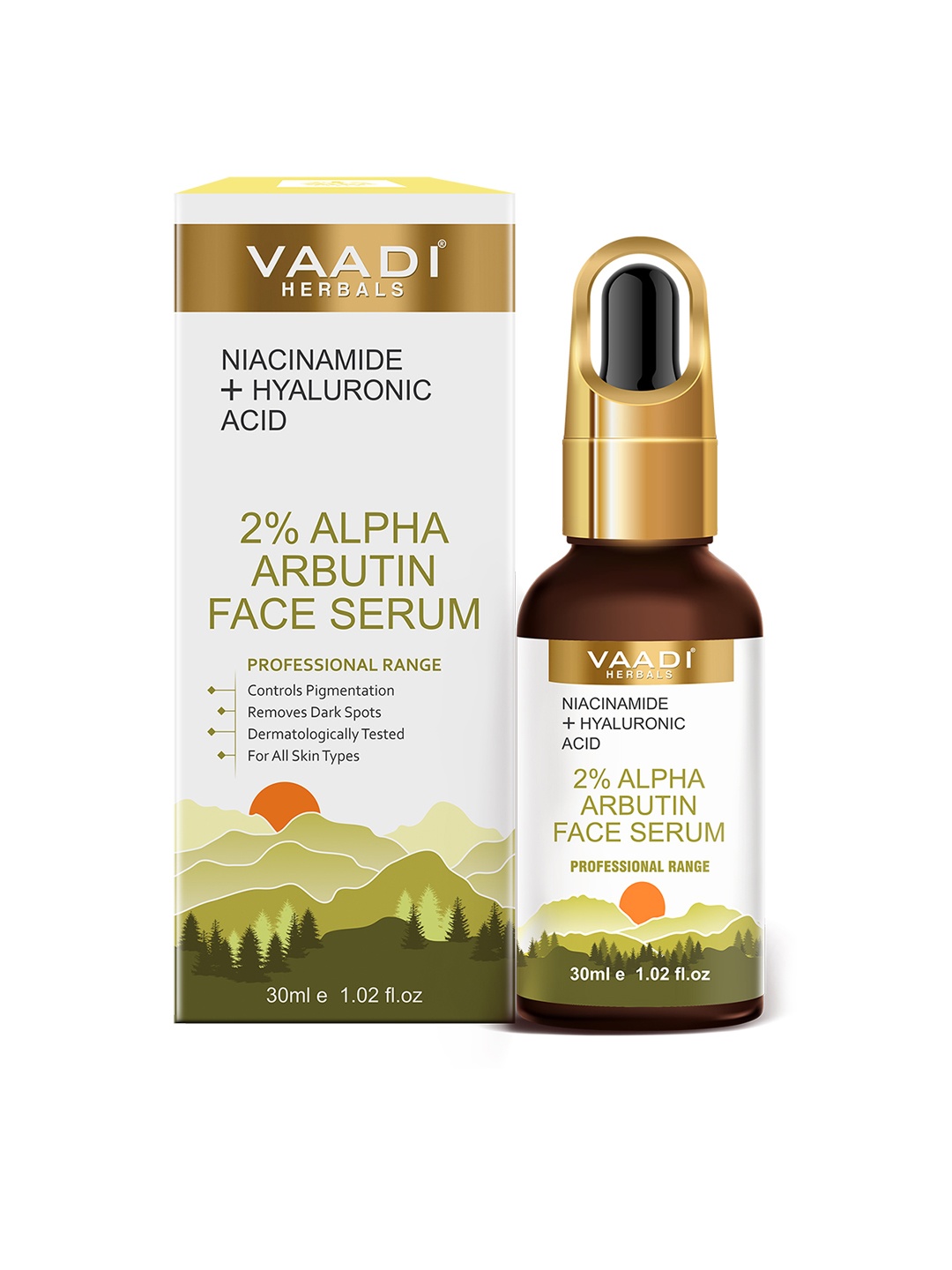 

Vaadi Herbals 2% Alpha Arbutin Face Serum with Niacinamide & Hyaluronic Acid - 30 ml, Green