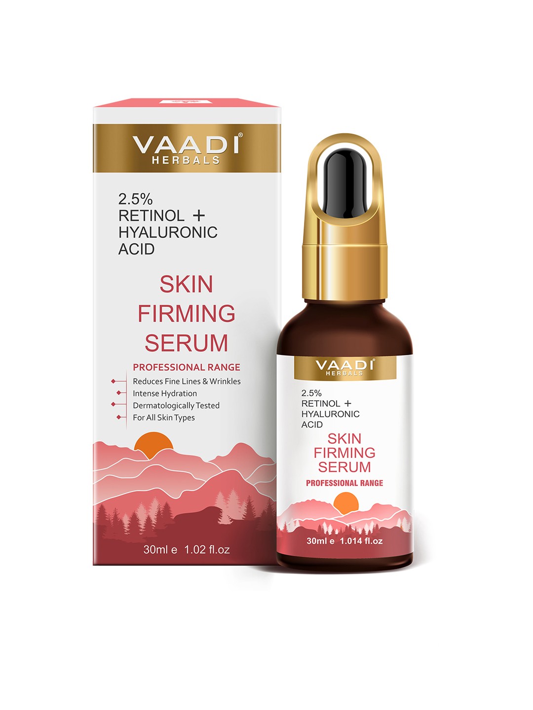 

Vaadi Herbals Skin Firming Serum with 2.5% Retinol & Hyaluronic Acid - 30 ml, Pink