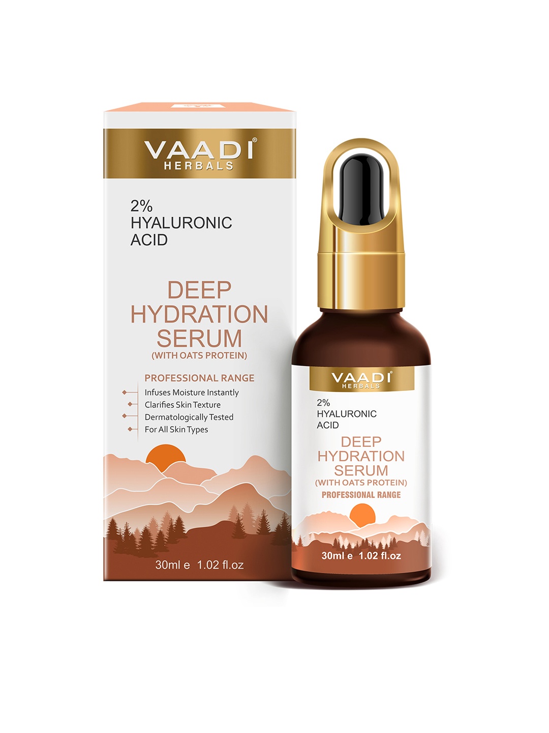 

Vaadi Herbals Deep Hydration Serum with 2% Hyaluronic Acid & Oats Protein - 30 ml, Brown