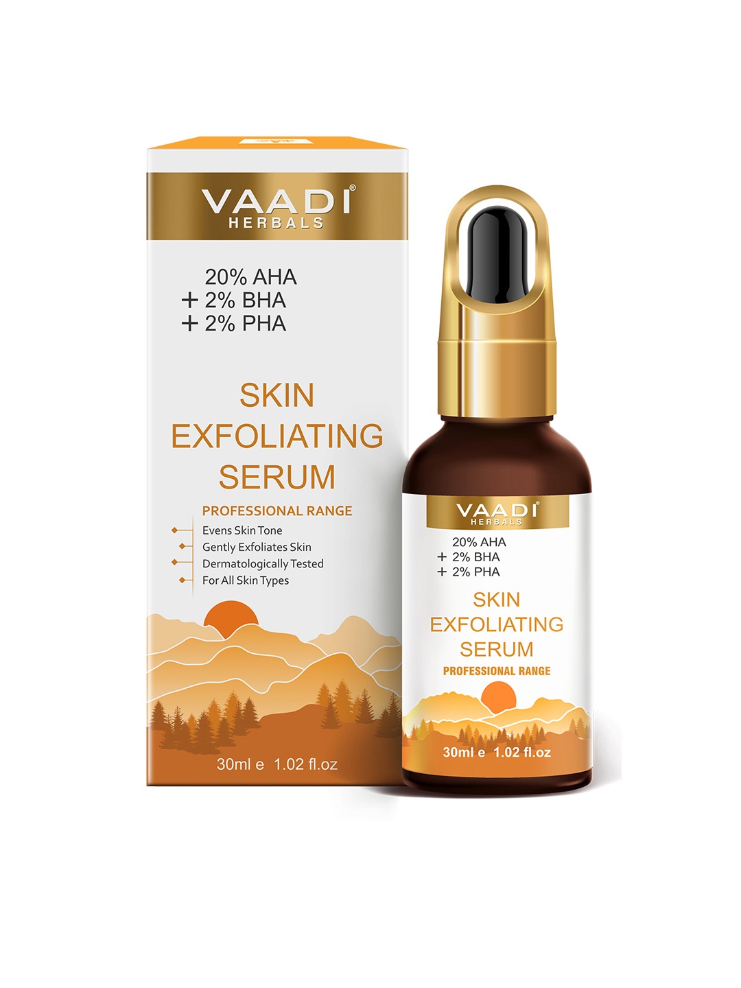 

Vaadi Herbals Skin Exfoliating Serum with 20% AHA & 2% BHA - 30 ml, Orange