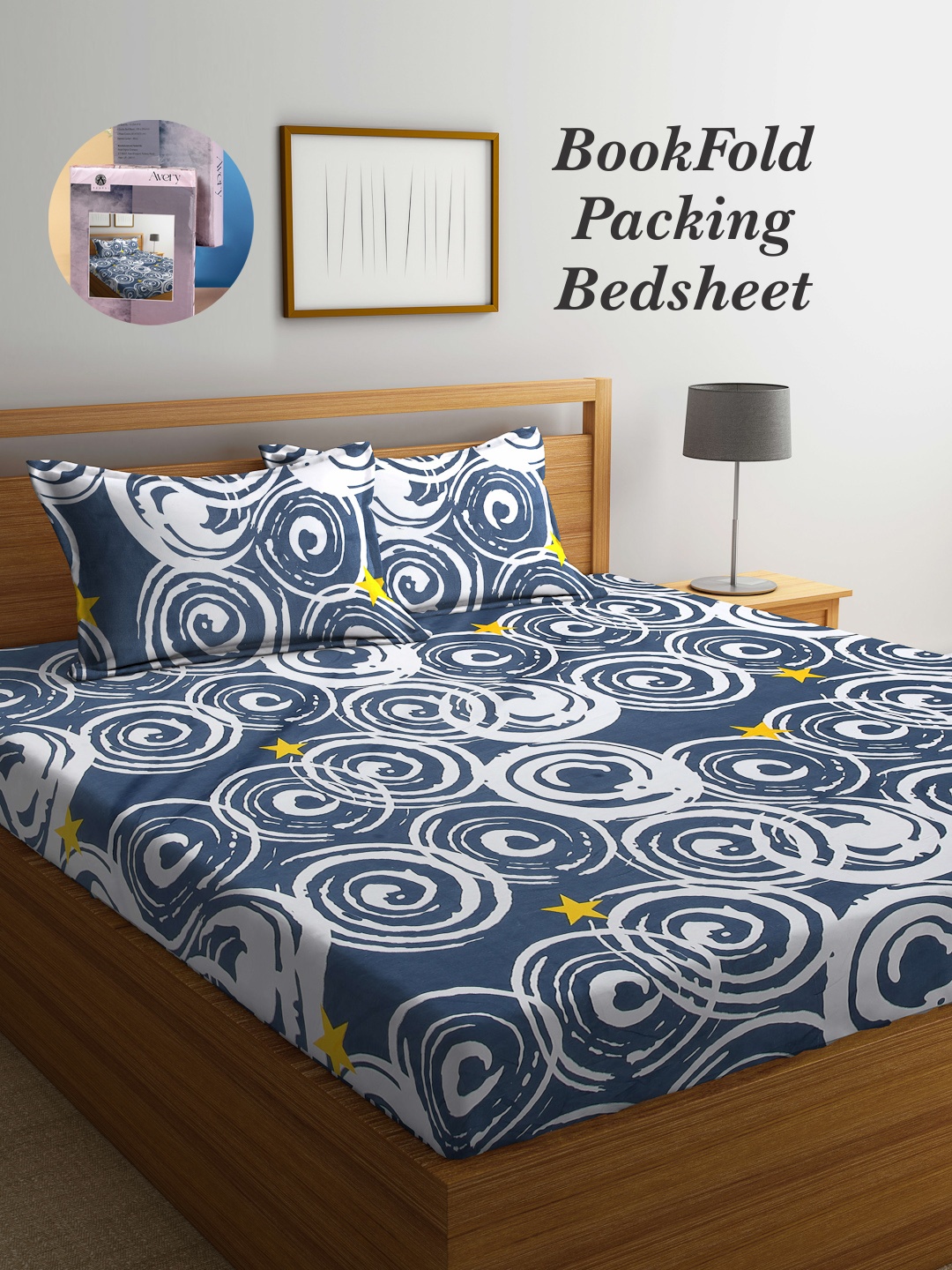 

Arrabi Bookfold Grey & White Graphic Printed 300 TC King Bedsheet & Pillow Covers