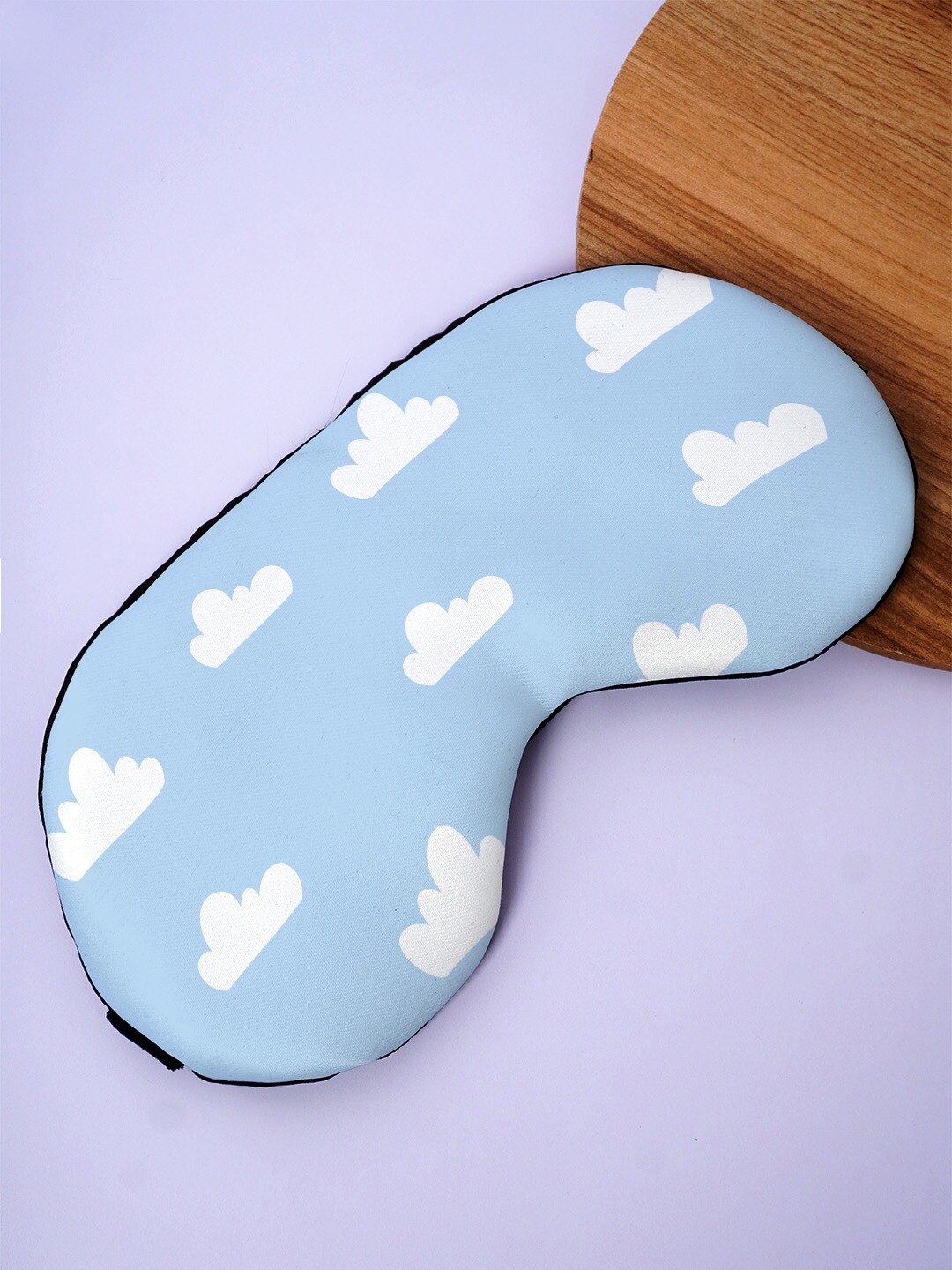 

Crazy Corner Big Clouds Printed Black Out Fabric Eye Mask, Blue