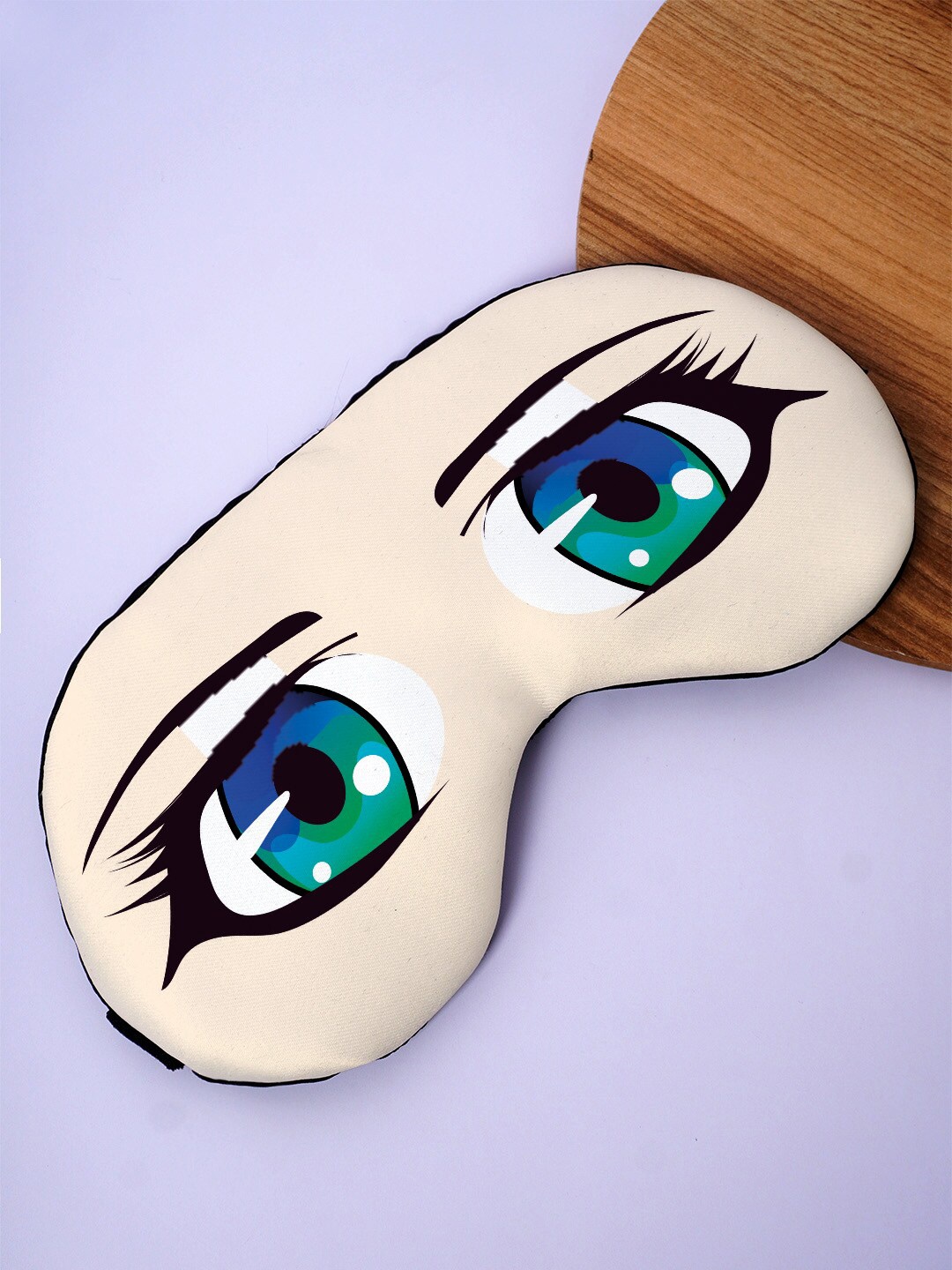 

Crazy Corner Beautiful Eyes Printed Black Out Fabric Eye Mask, Cream