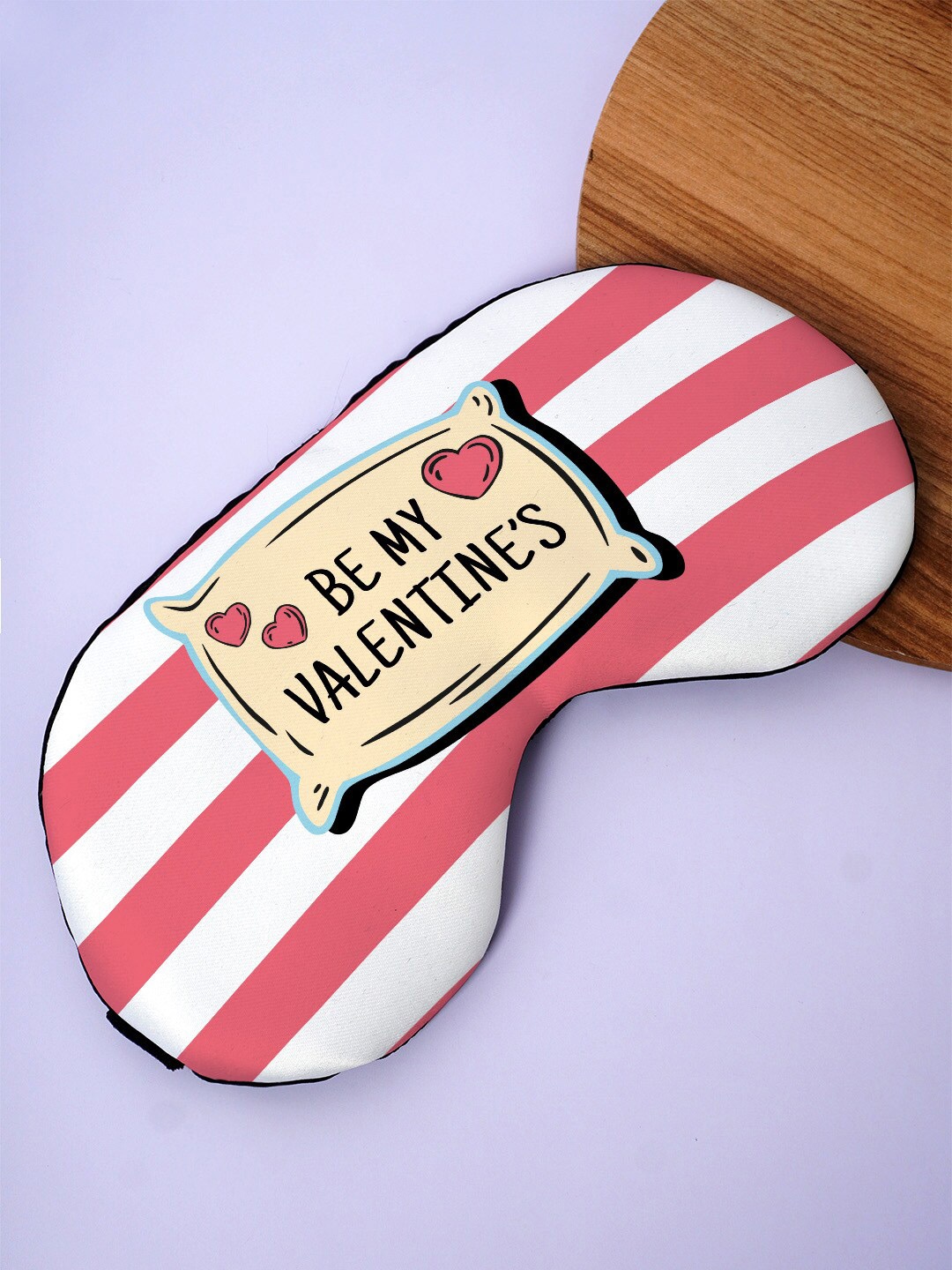 

Crazy Corner Be My Valentine Printed Black Out Fabric Eye Mask, Red