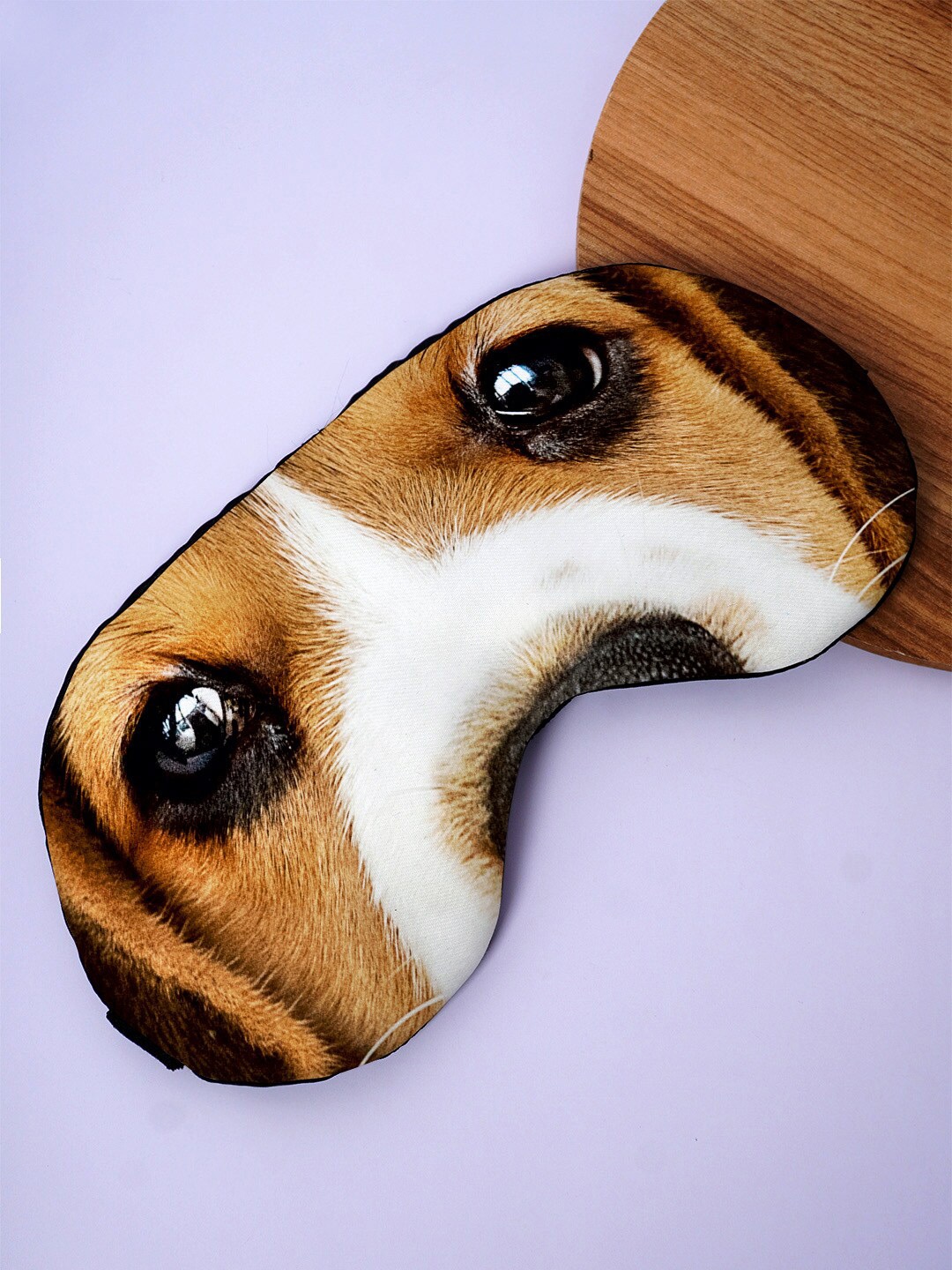 

Crazy Corner Dog Eyes Printed Black Out Fabric Eye Mask, Brown