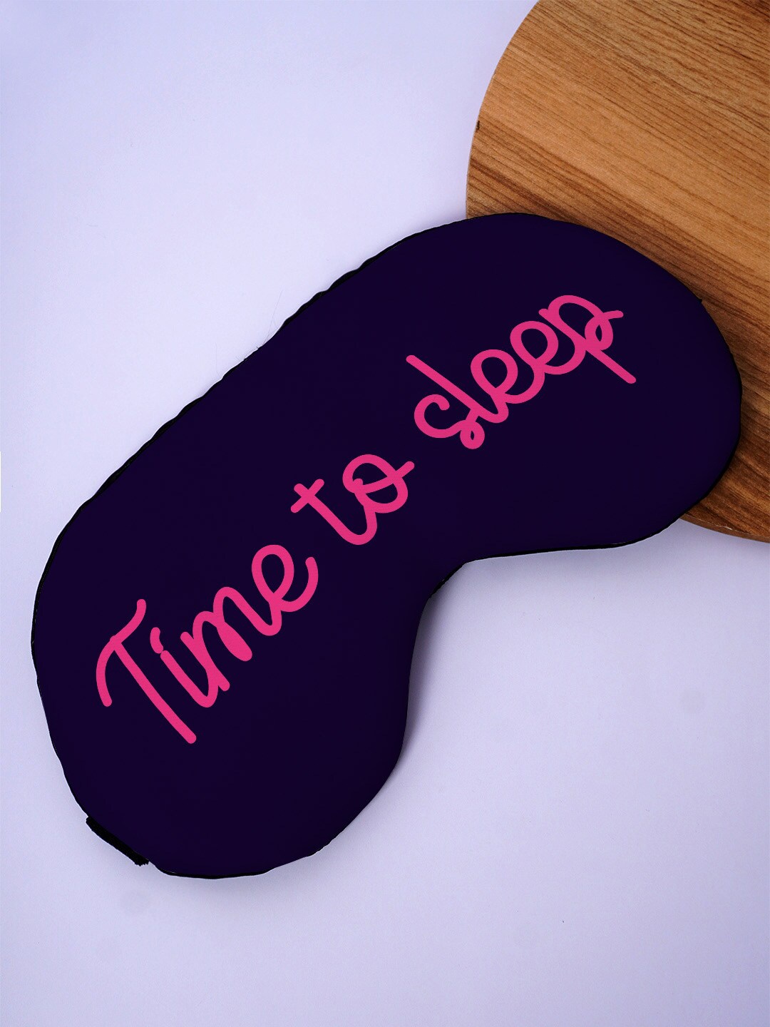 

Crazy Corner Time To Sleep Printed Black Out Fabric Eye Mask, Navy blue
