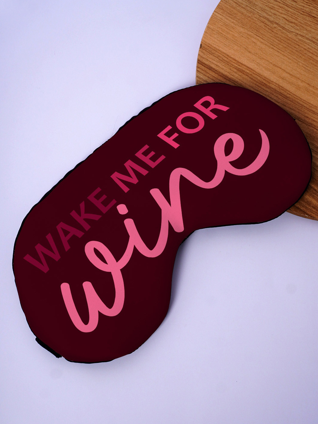 

Crazy Corner Wake Me For Wine Printed Black Out Fabric Eye Mask, Brown
