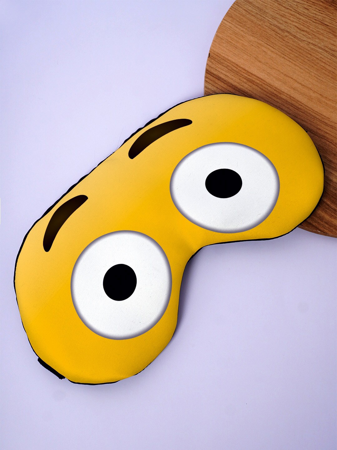 

Crazy Corner Confused Emoji Printed Black Out Fabric Eye Mask, Yellow