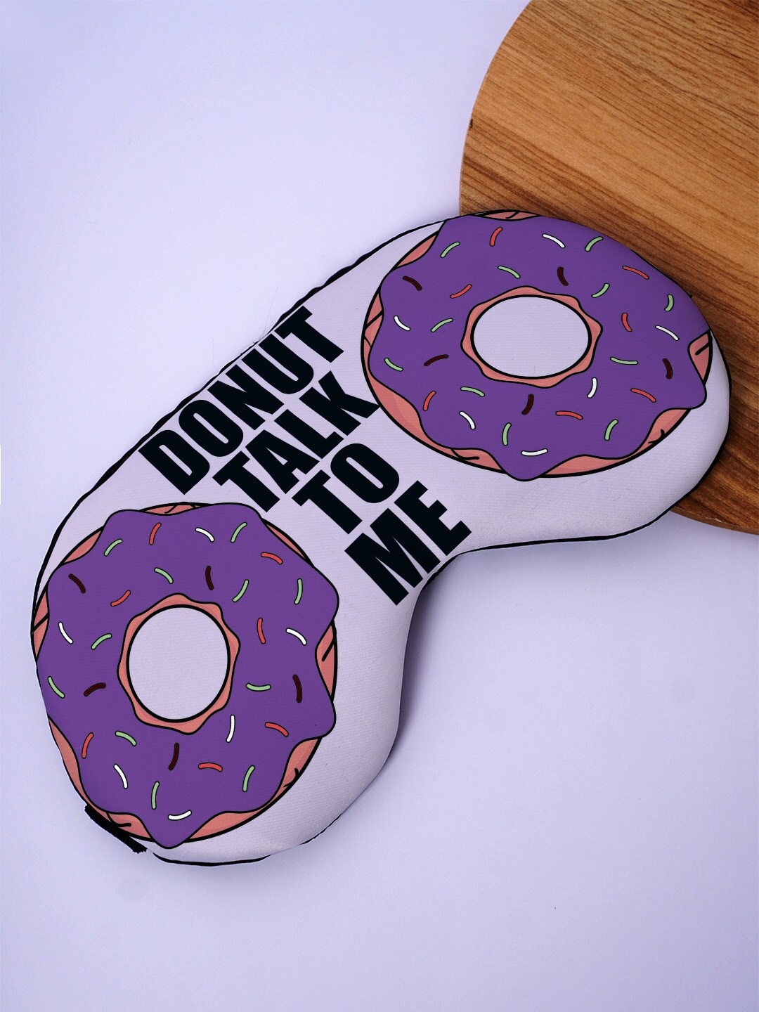 

Crazy Corner Donut Talk To Me Printed Black Out Fabric Eye Mask, Purple