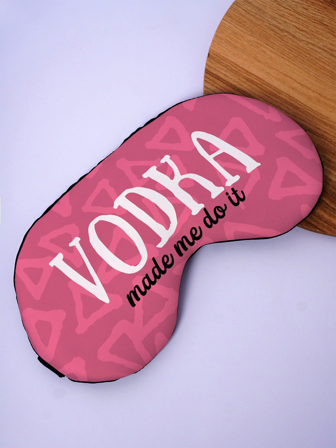 

Crazy Corner Printed Black Out Fabric Eye Mask, Pink
