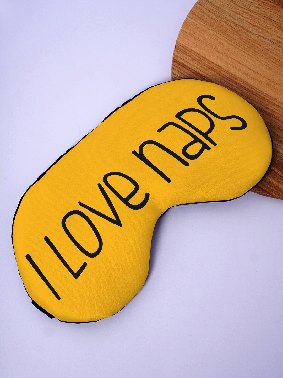 

Crazy Corner I Love Naps Printed Black Out Fabric Eye Mask, Yellow