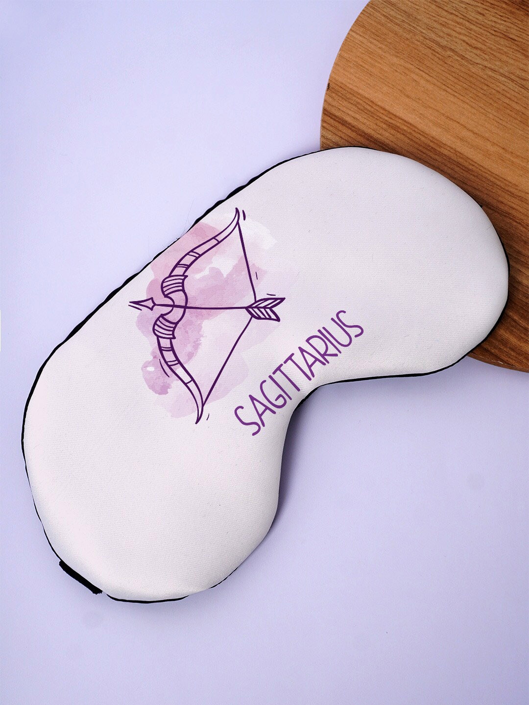 

Crazy Corner Sagittarius Sign Printed Black Out Fabric Eye Mask, White