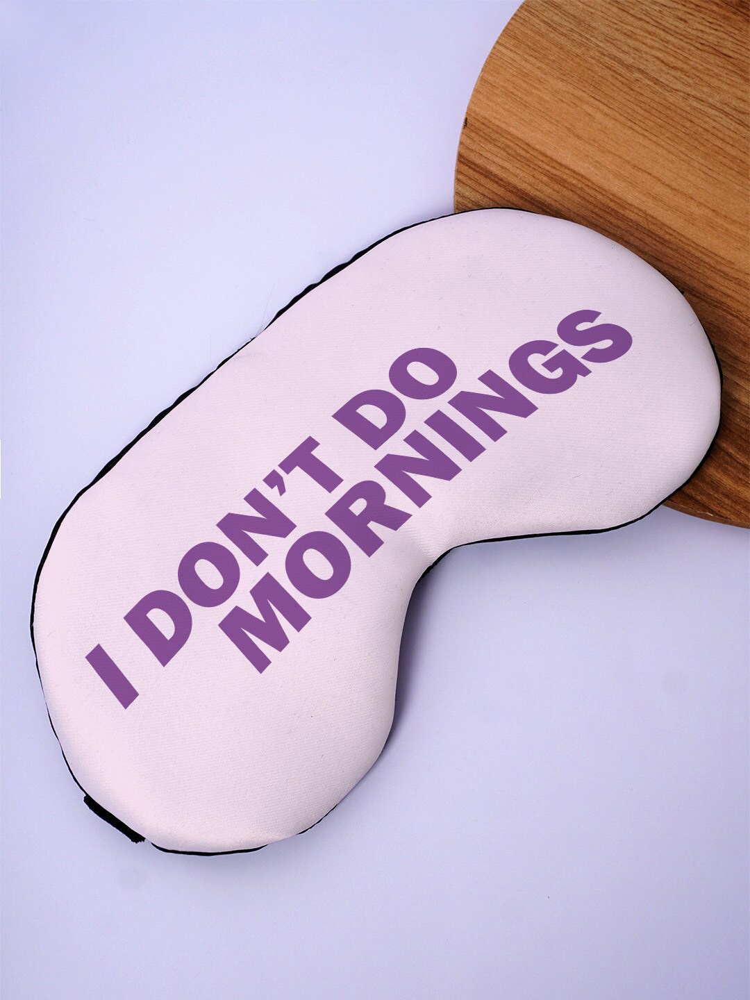 

Crazy Corner I Don't Do Mornings Printed Black Out Fabric Eye Mask, Purple