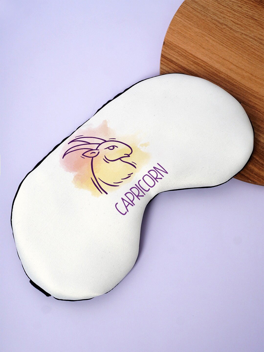 

Crazy Corner Capricorn Sign Printed Black Out Fabric Eye Mask, White