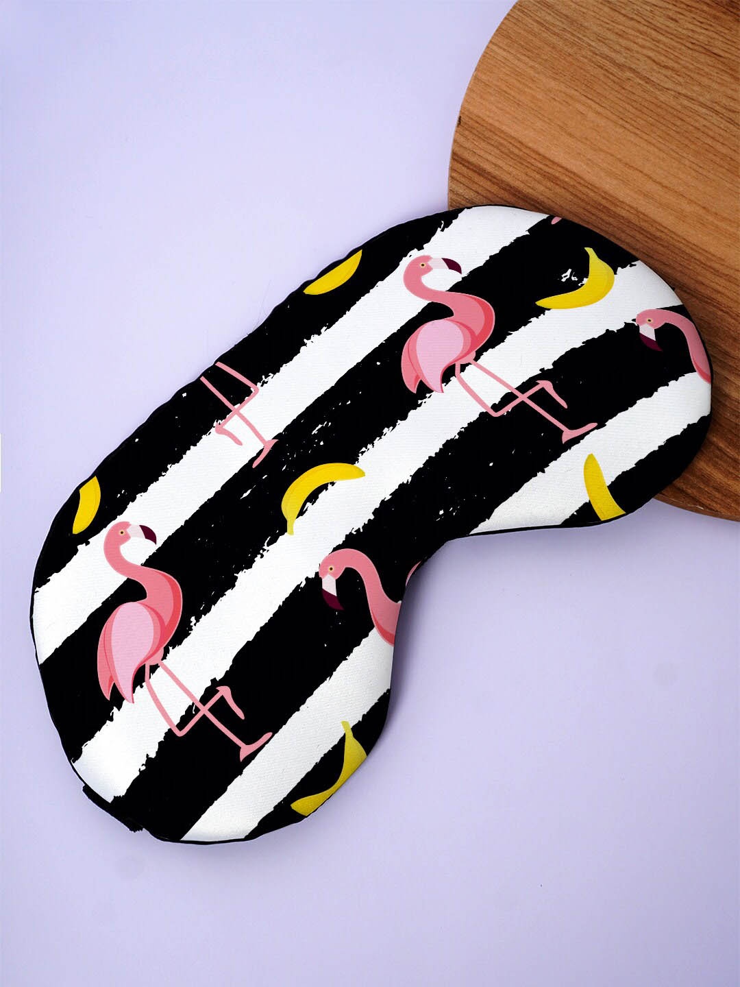 

Crazy Corner Flamingo Printed Black Out Fabric Eye Mask