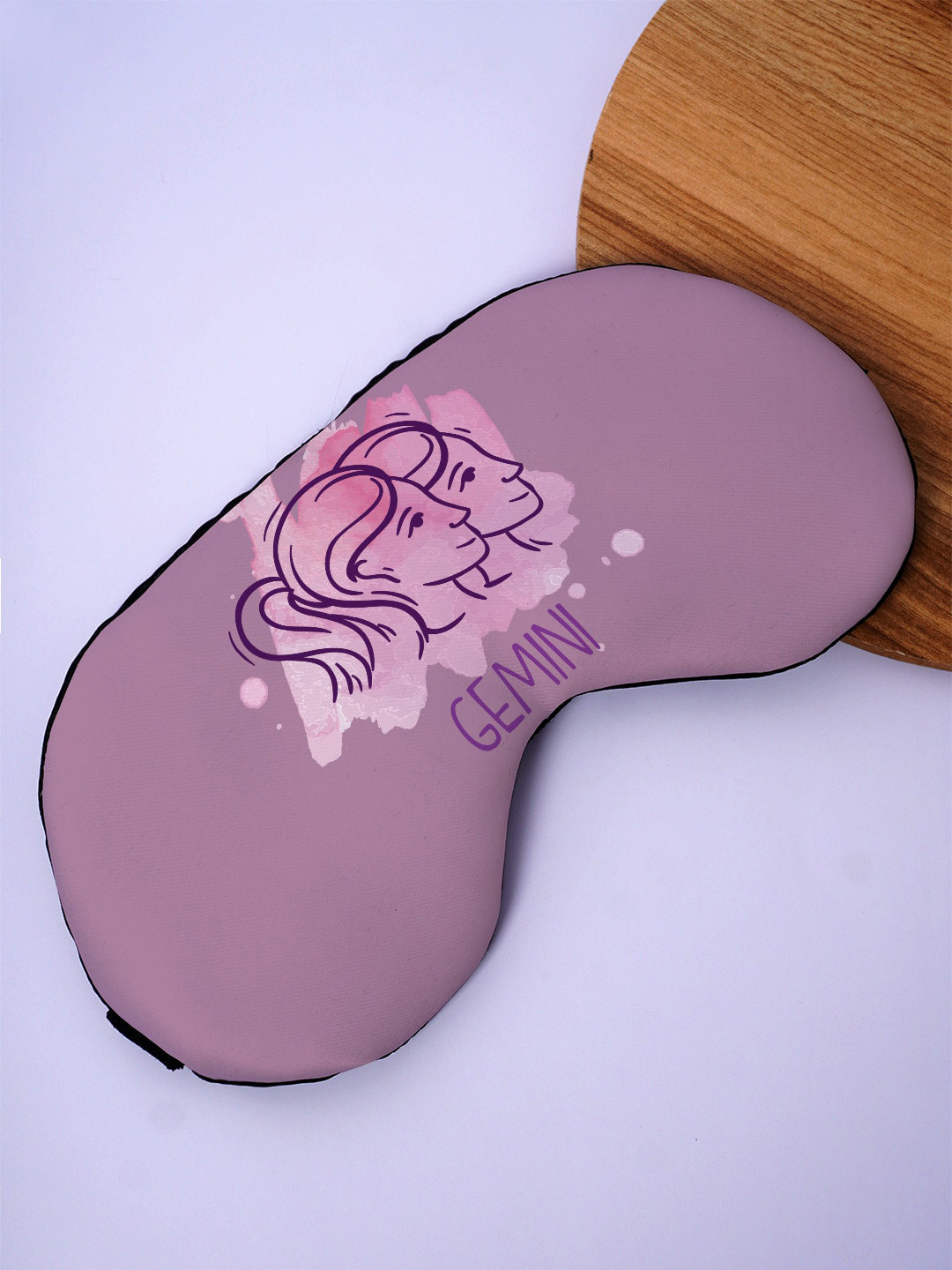 

Crazy Corner Gemini Sign Printed Black Out Fabric Eye Mask, Purple