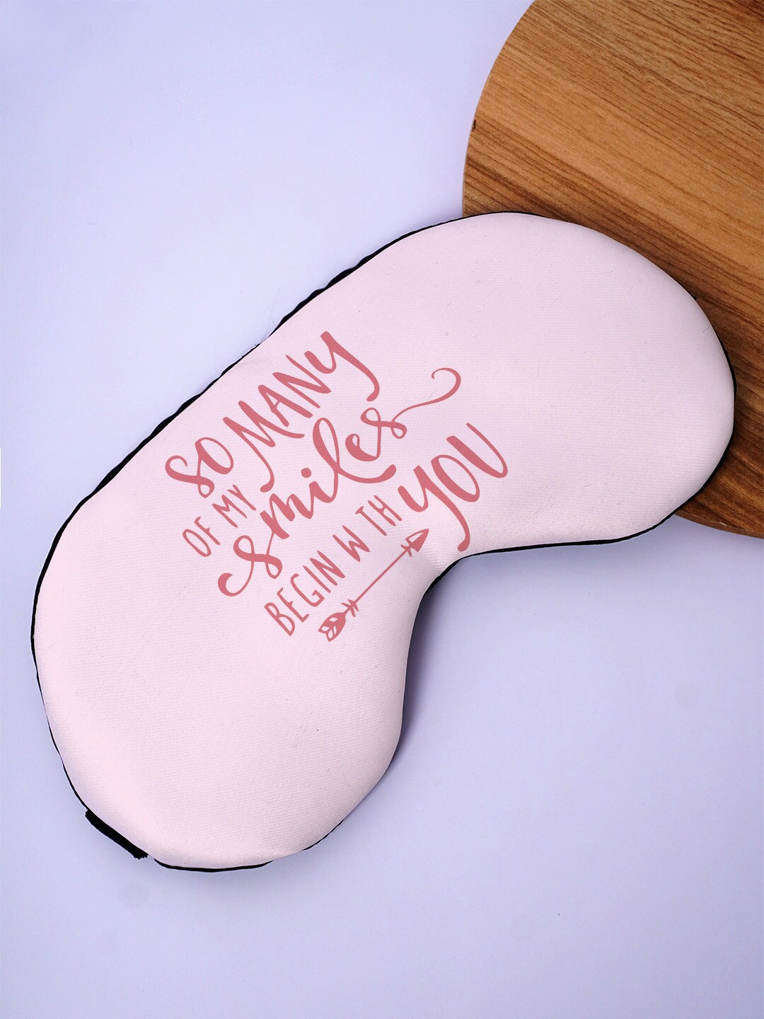 

Crazy Corner Smiles Begin With You Printed Black Out Fabric Eye Mask, Pink