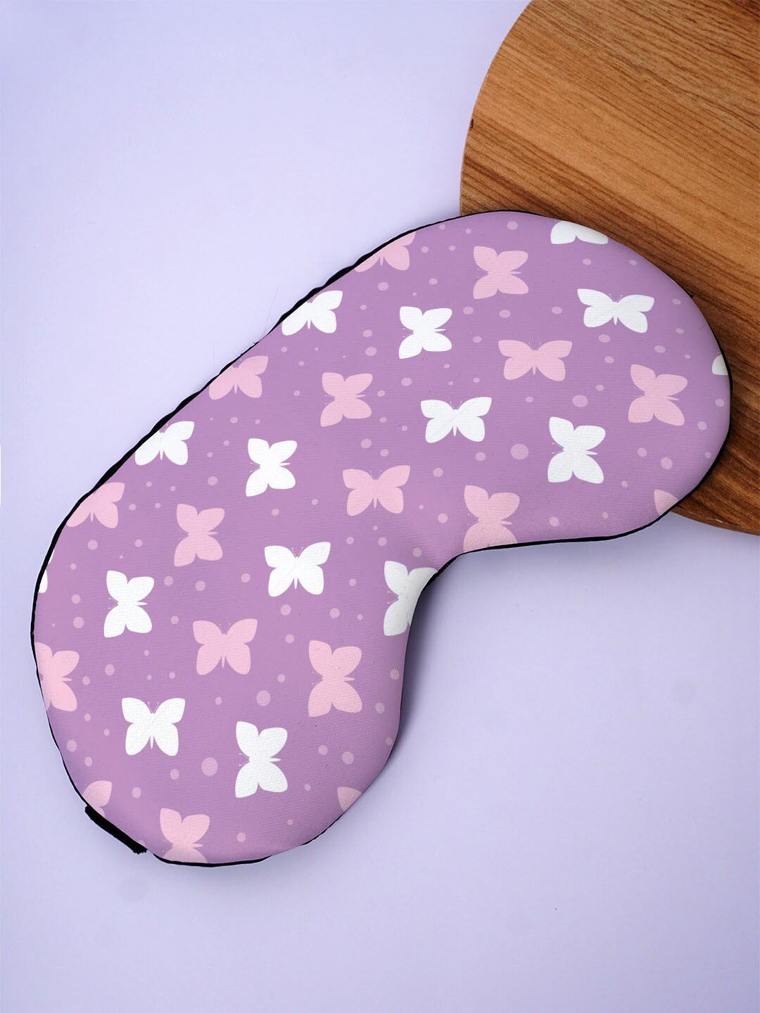 

Crazy Corner Butterfly Printed Black Out Fabric Eye Mask, Purple
